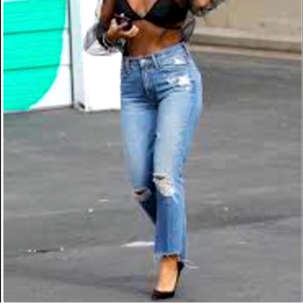 MOTHER | vagabond crop boyfriend Jeans in ‘hijacking the runway’ wash